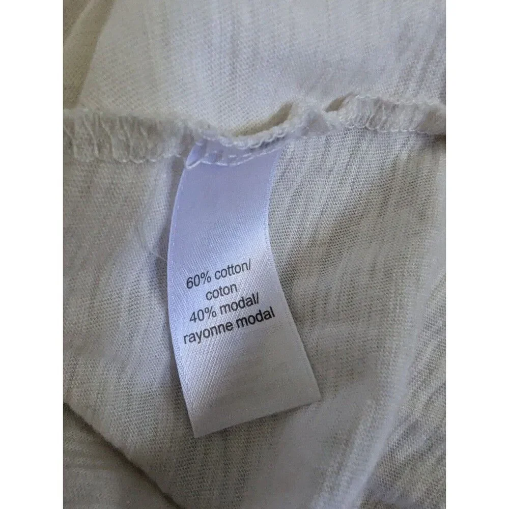 Lightweight V-neck Tee M Cream Rose Gold Metallic Triangle Pattern Blouse Soft